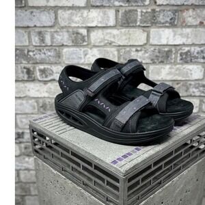 RYN Rocker Sole 💜Walking Sandals Black Purple Triple Strap orthopedic US 7.5